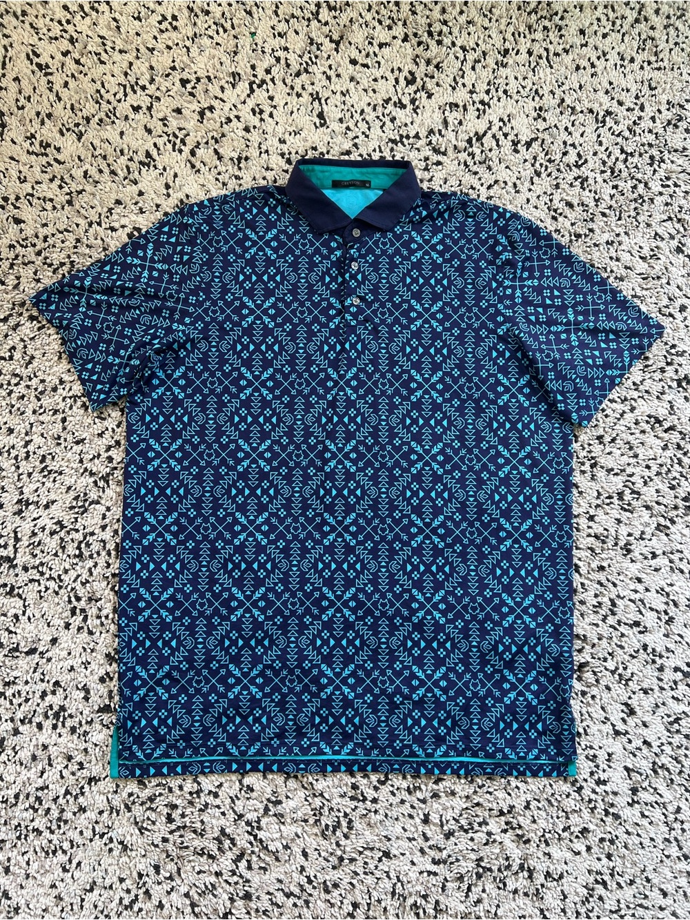 Greyson Golf Polo Shirt Blue Wolf Arrows All Over Print Men’s Size XL